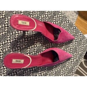 Prada Fuscia Pink Mules. Women Size 38 1/2 EU / 8 US.